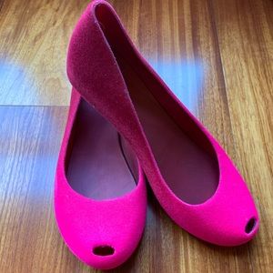 Melissa Flocked Peep Toes